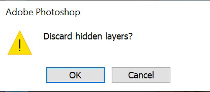 how to merge layers in photoshopd discard hidden layers