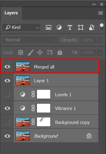 how to merge layers in photoshop merged all
