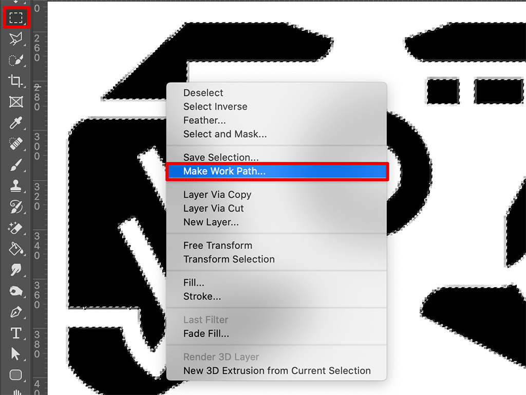 how to vectorize an image in photoshop make work path