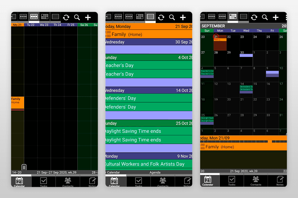 informant family calendar app interface