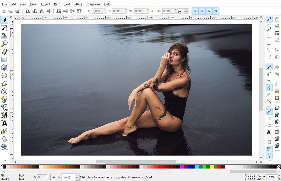 inkscape foto editor interfaccia