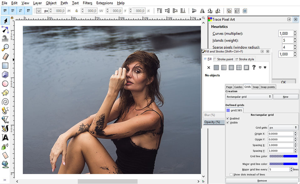 inkscape foto editor interfaccia