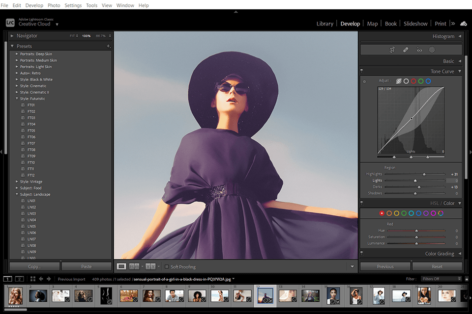 interfejs lightroom cc