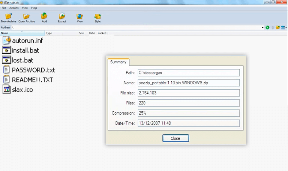 jzip interface free winzip alternative