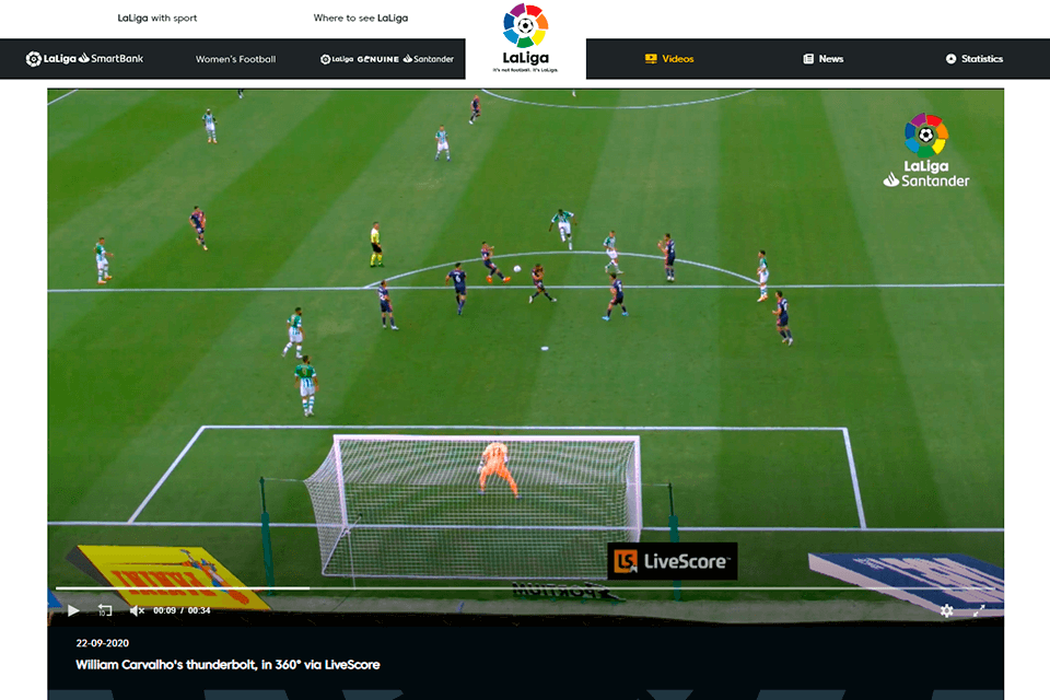 la liga tv app to watch live sports interface