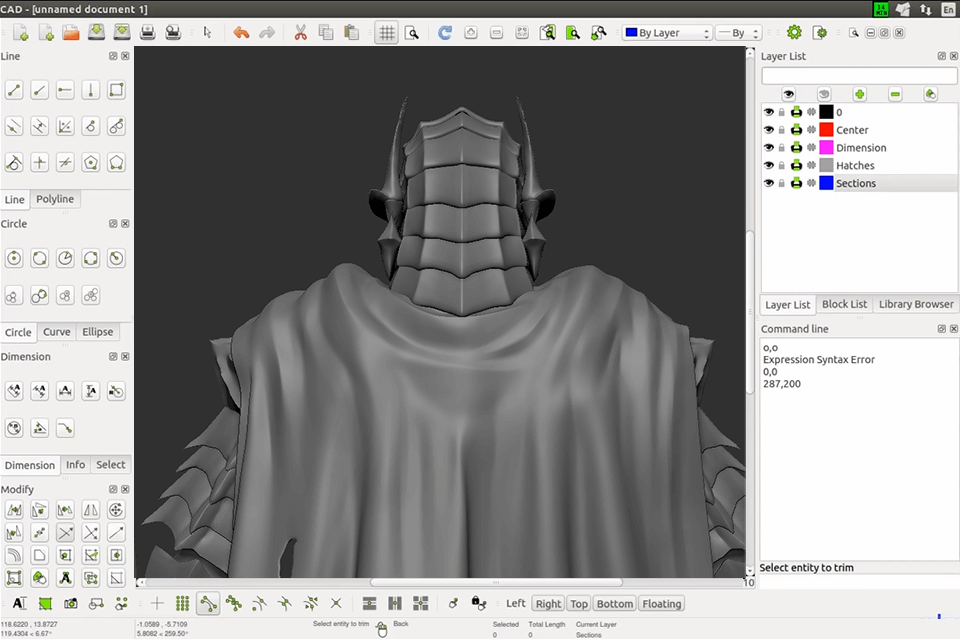 librecad free cad software interface