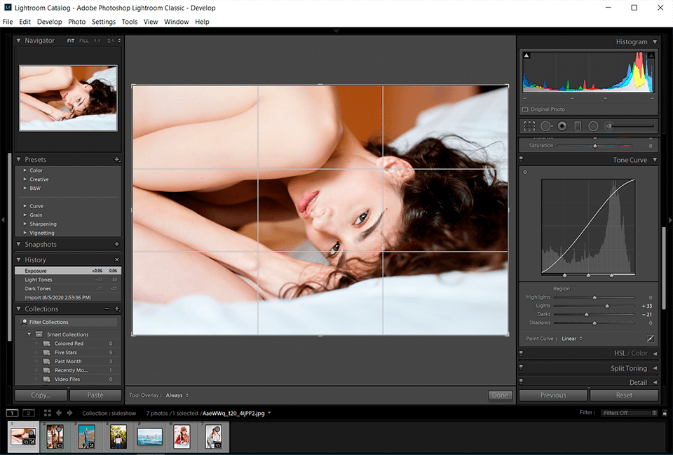 lightroom canon raw editor interface
