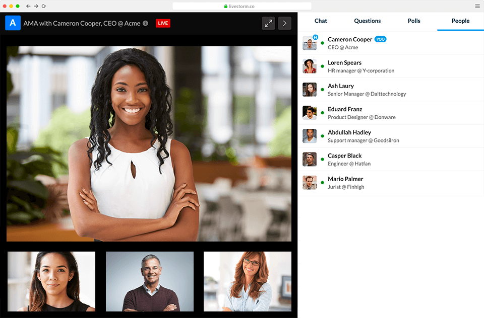 livestorm free webinar software interface