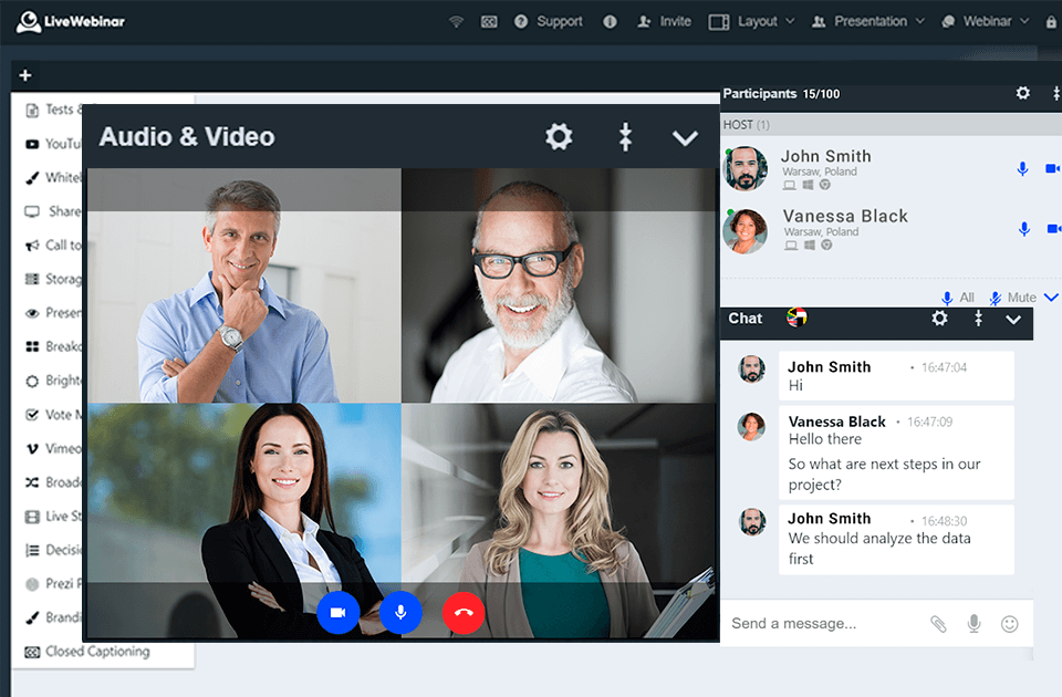 livewebinar free webinar software interface