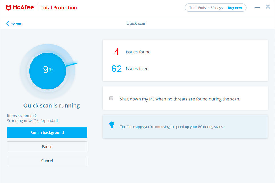 mcafee interface internet security suites