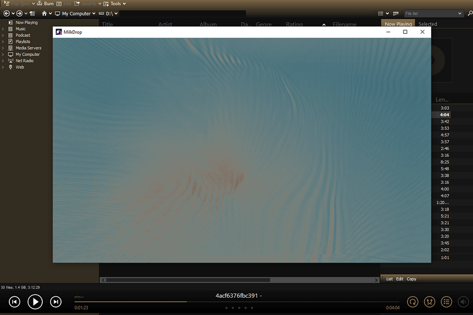 mediamonkey music visualizer interface