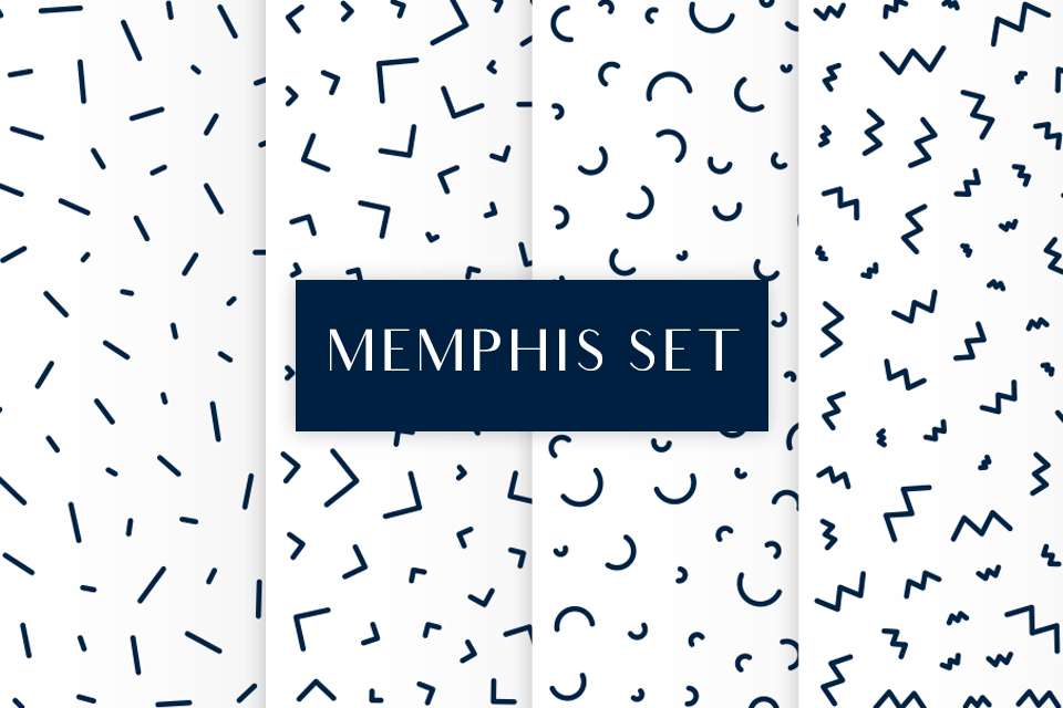 memphis illustrator texture set