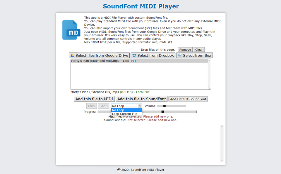 midi player download interface