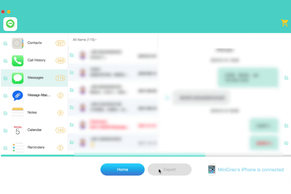 minicreo line message recovery for quickly