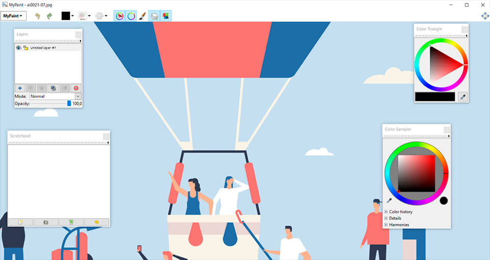 mypaint microsoft paint alternative interface