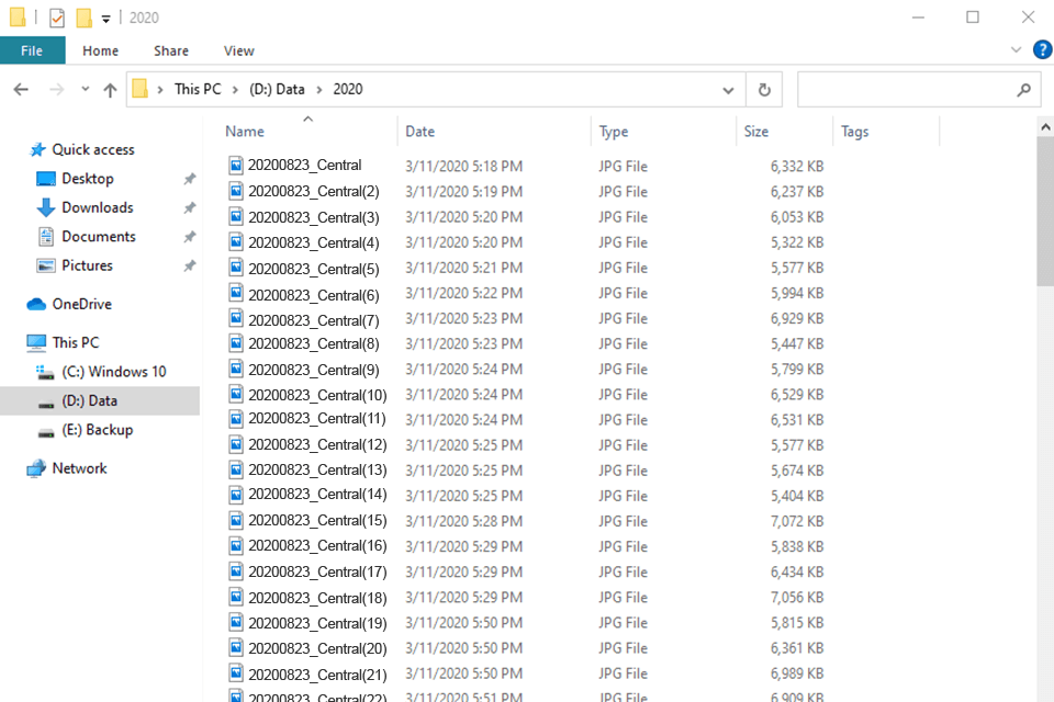 naming how to organize photos
