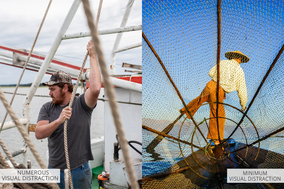 narrative photography with numerous and minimum visual distractions