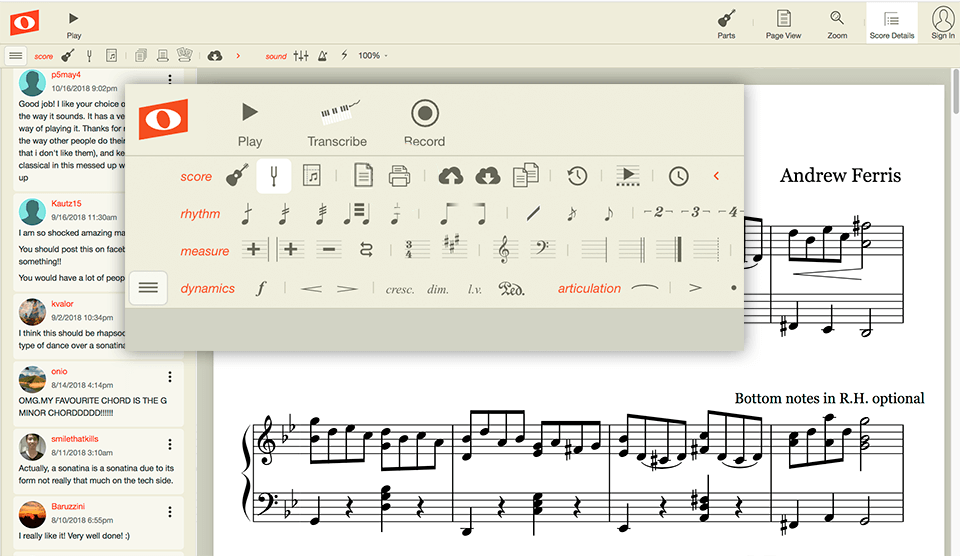 noteflight music transcription software