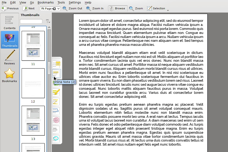 okular best adobe reader for linux interface