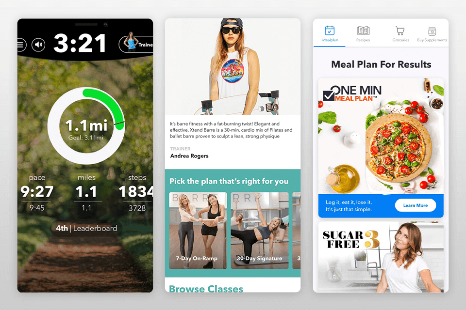 openfit fitness app interface