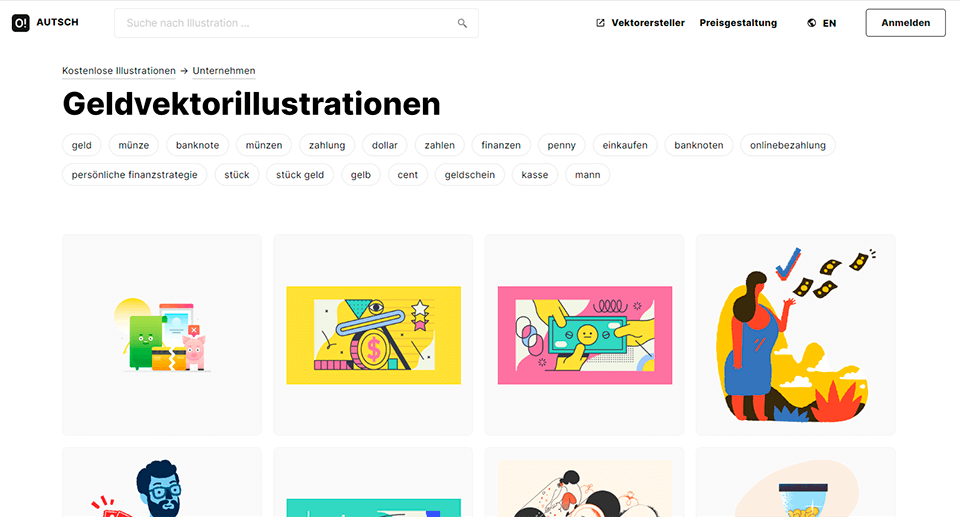 Interface von ouch icons8 Apps
