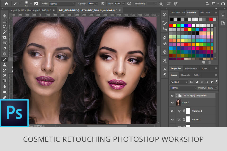 photo editing workshop for cosmetic retouching
