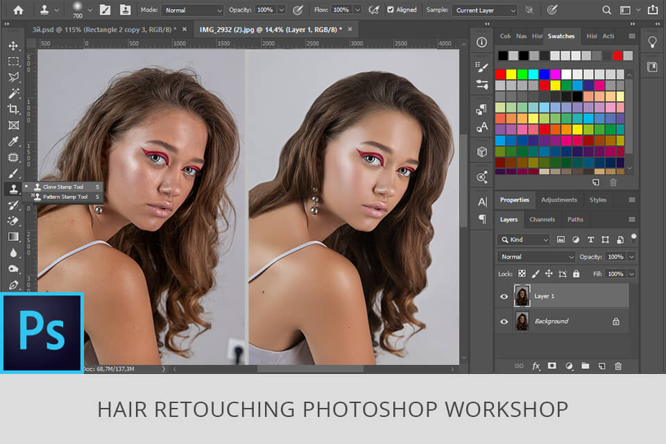 photo editing workshop for hair retouching