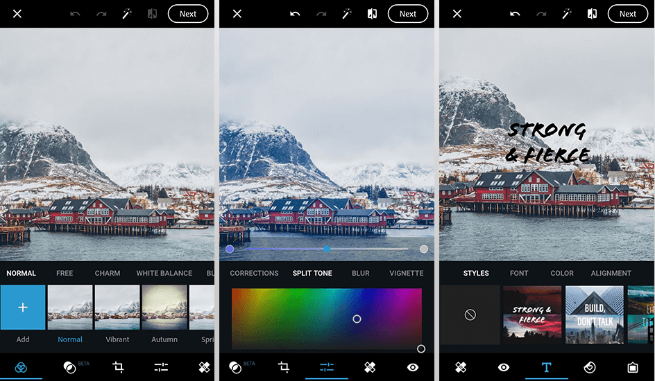 photoshop express editor interface