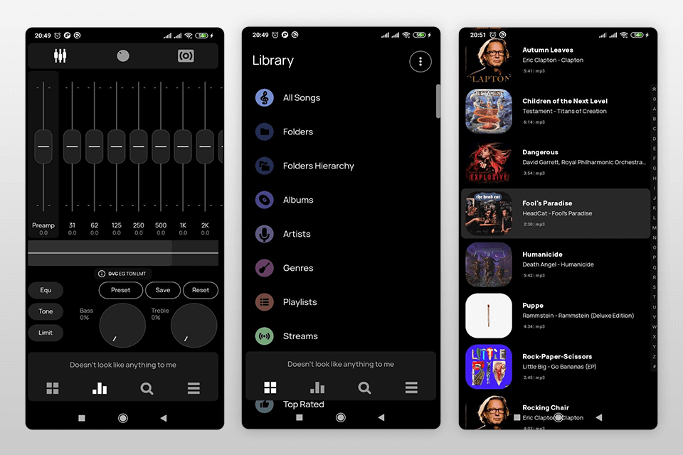 poweramp interface music player for android