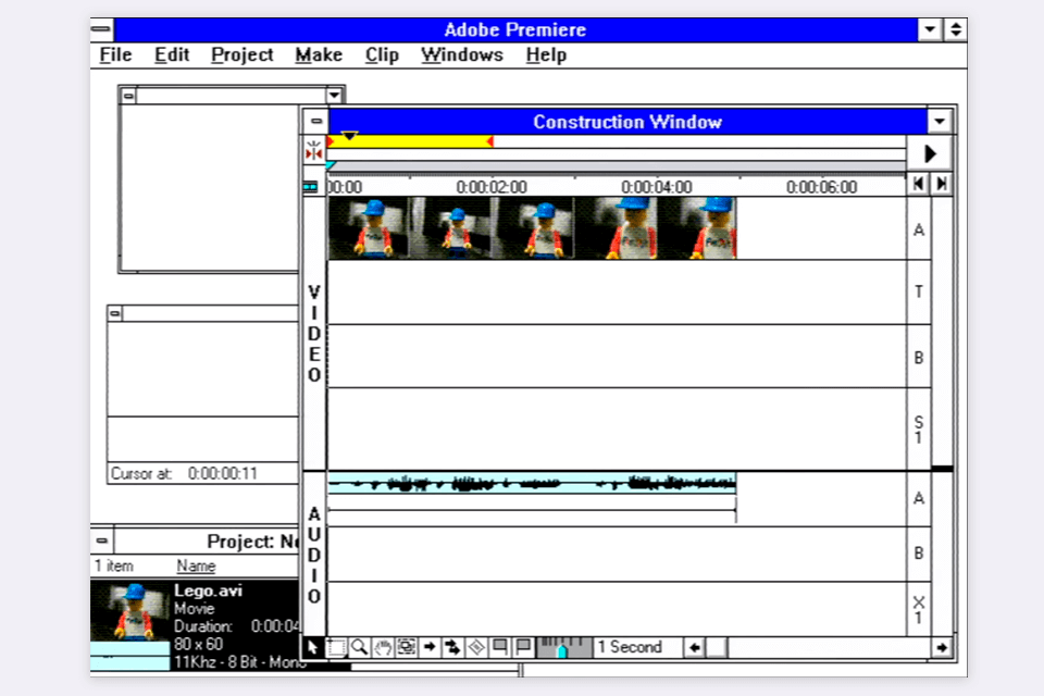 premiere 1.0 version for windows interface