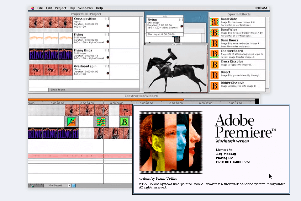 premiere 1.0 version interface