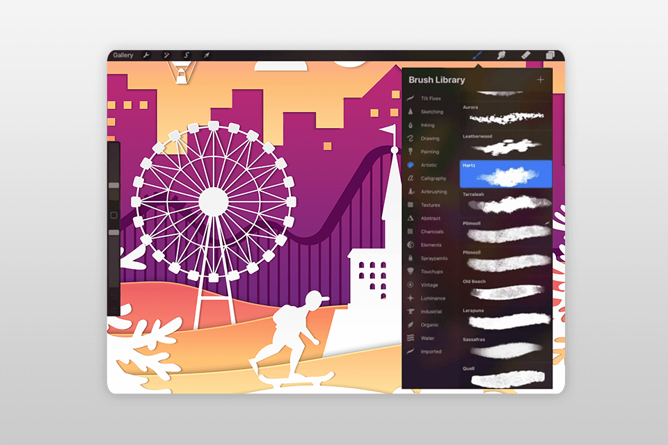 procreate drawing app for ipad interface