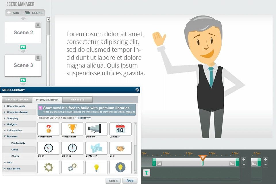rawshorts whiteboard animation software interface