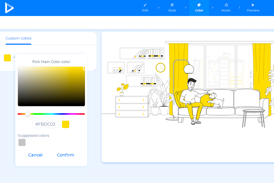 renderforest whiteboard animation software interface