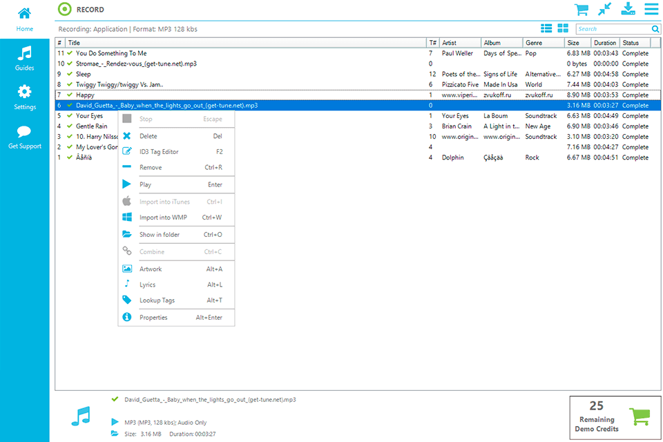 replay music interface