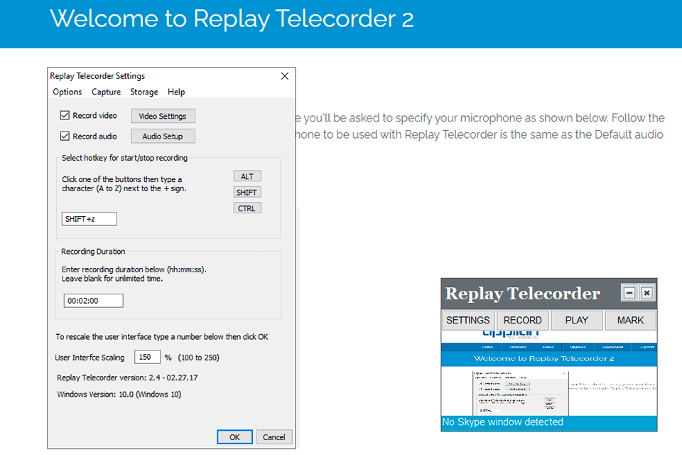 replay telecorder interface