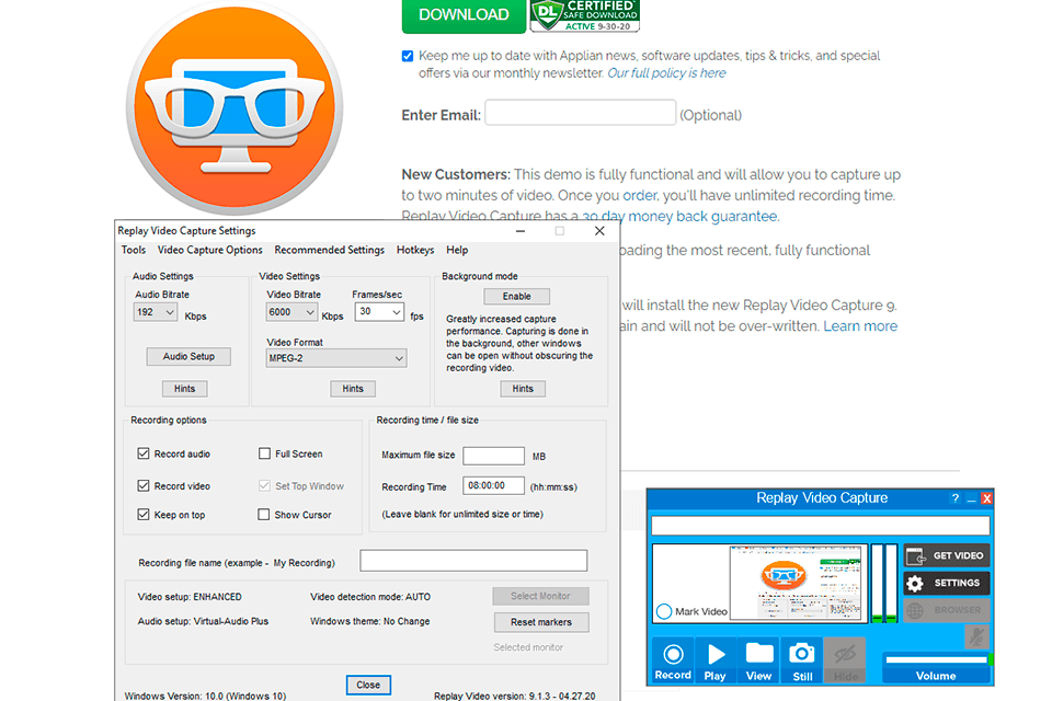 replay video capture interface