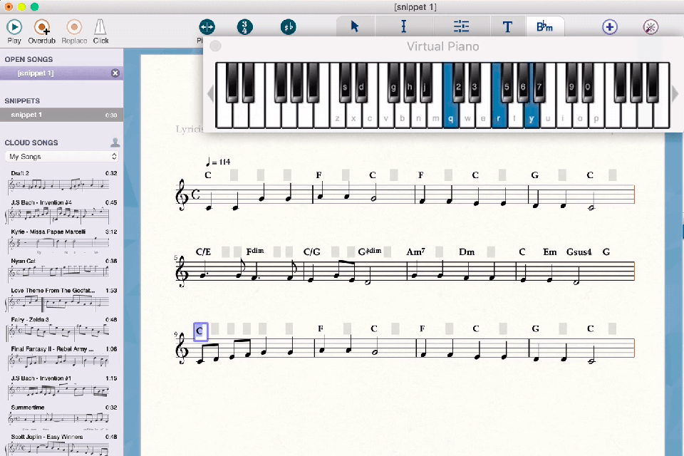 scorecloud music transcription software