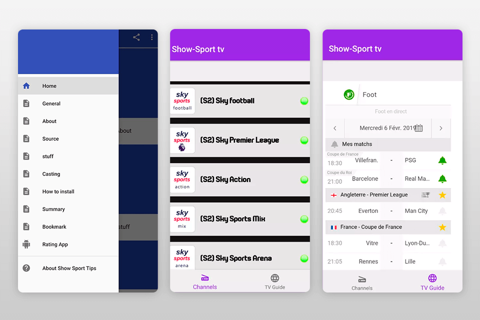 show sport tv app to watch live sports interface