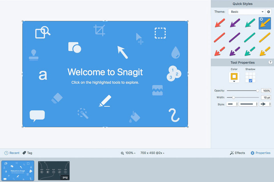 snagit free snipping tool interface
