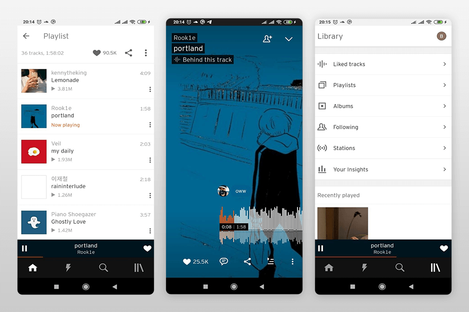 soundcloud interface music player for android