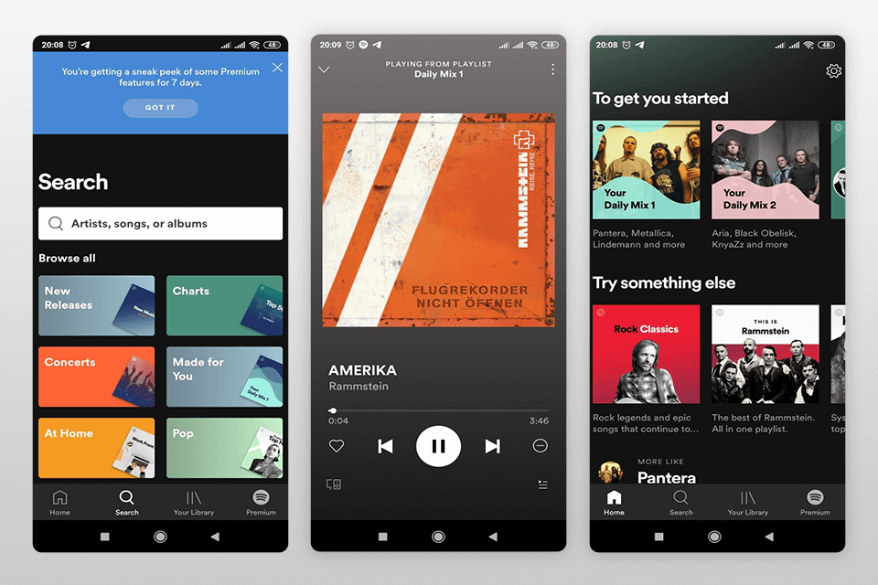 spotify interface music player for android