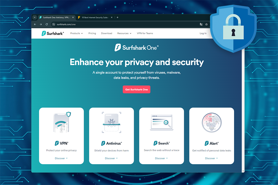 surfshark one interface internet security suites