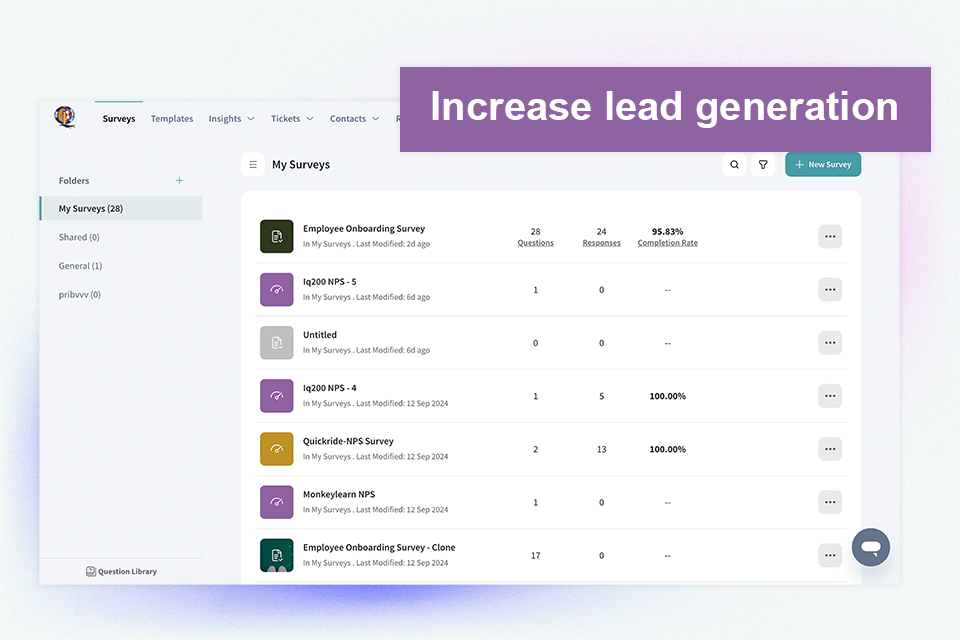 surveysparrow live chat software