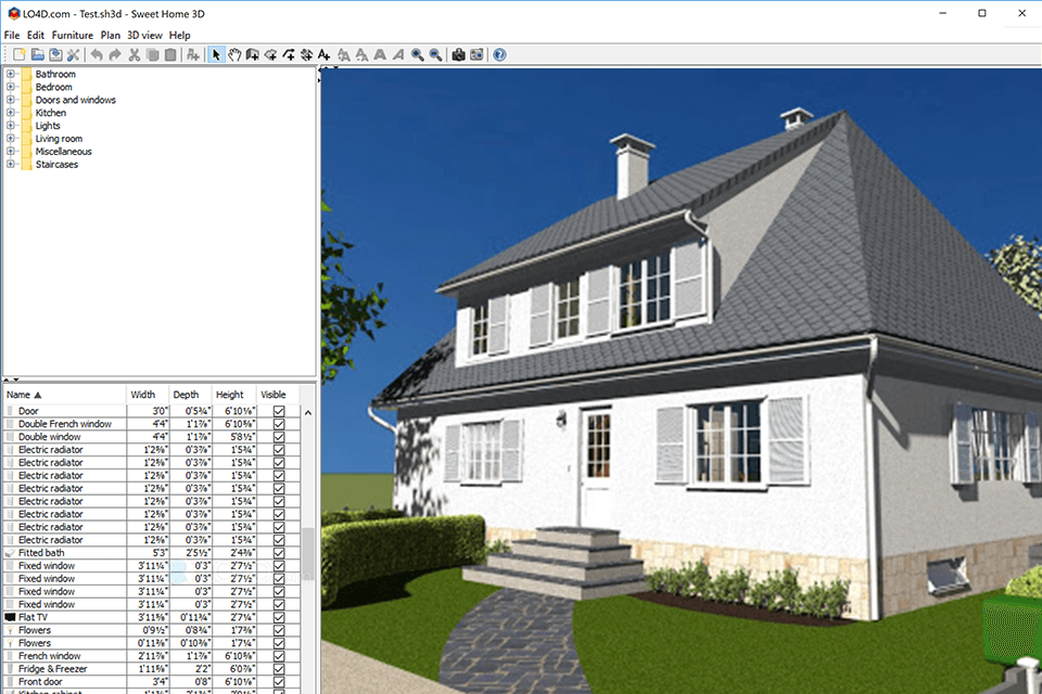 sweet home 3d download interface