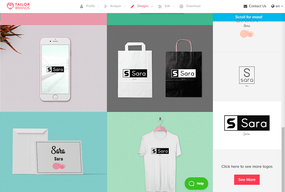 tailor brands mejor interfaz de creador de logotipos gratuito