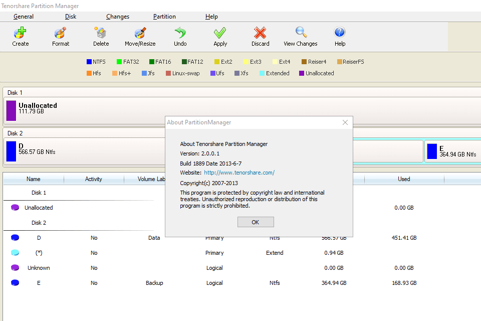 tenorshare partition manager hard drive formatting software interface