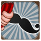 the amazing mustache funny photo app logo