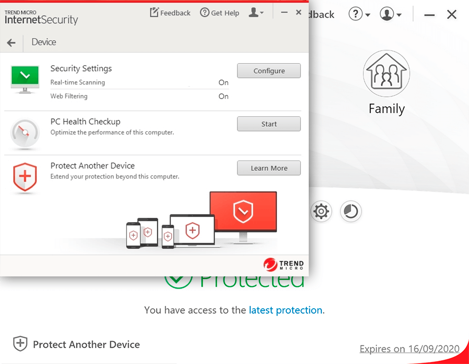 trend micro interface internet security suites