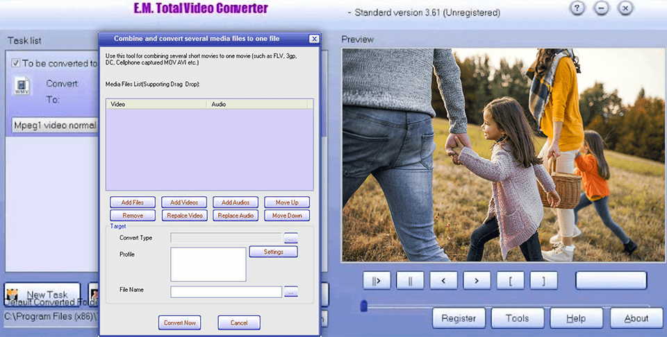 tvc free video converter for windows interface